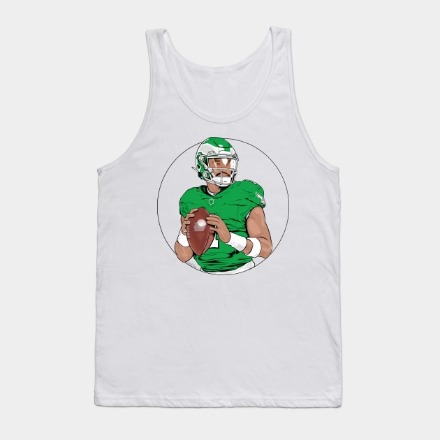 Jalen Hurts Eagles QB (Kelly Green) Tank Top by RipleyArtShop